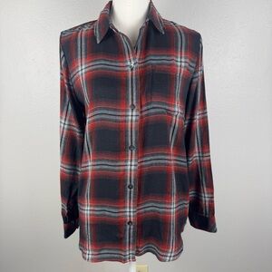 Madewell Red and Black Plaid Button Down Shirt